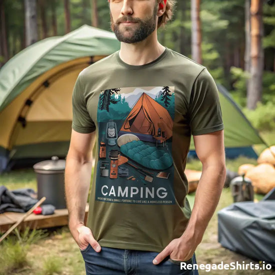 Camping like a homeless person Tshirt - RenegadeShirts.io #