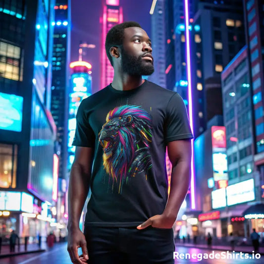 Cyberpunk Lion T-Shirt - cotton