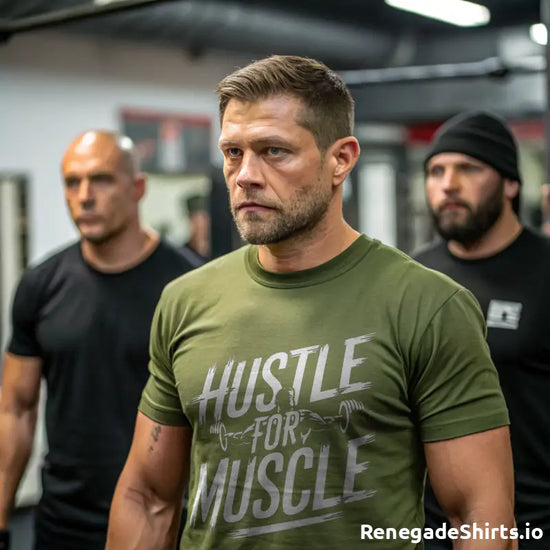 Hustle for Muscle motiviational gym Shirt - RenegadeShirts.io #