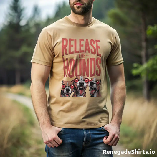 Release the Hounds Shirt featuring dog faces, a motivating fitness gym shirt t-shirt