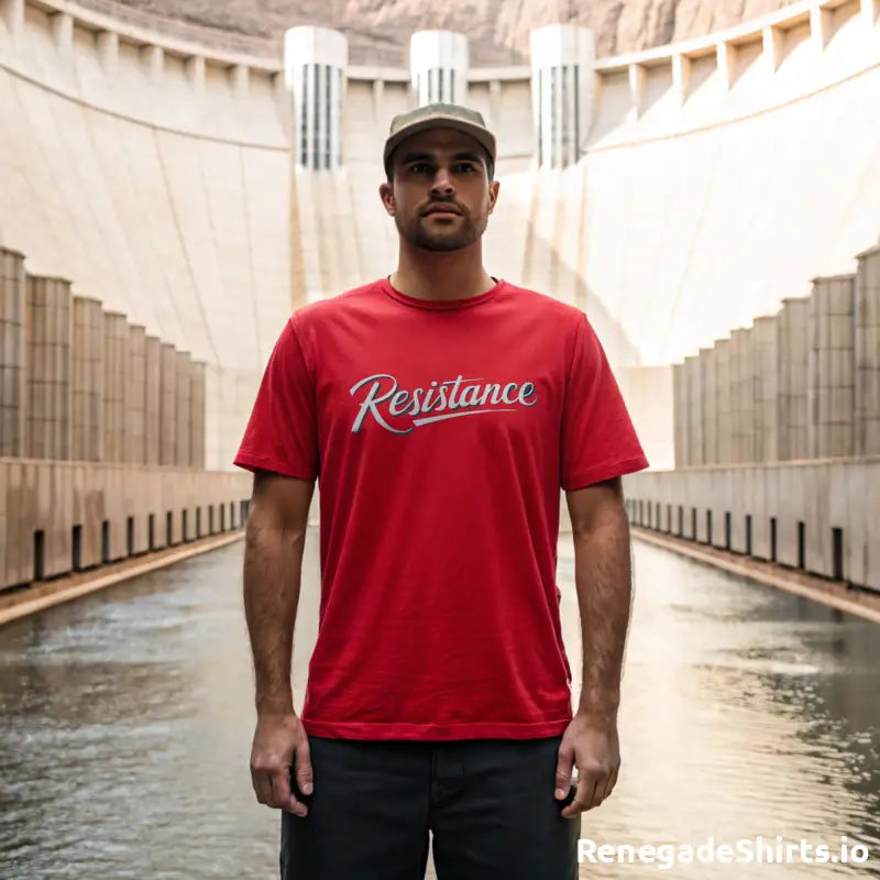 Red Resistance Shirt featuring bold graphic text across the chest in stylish design