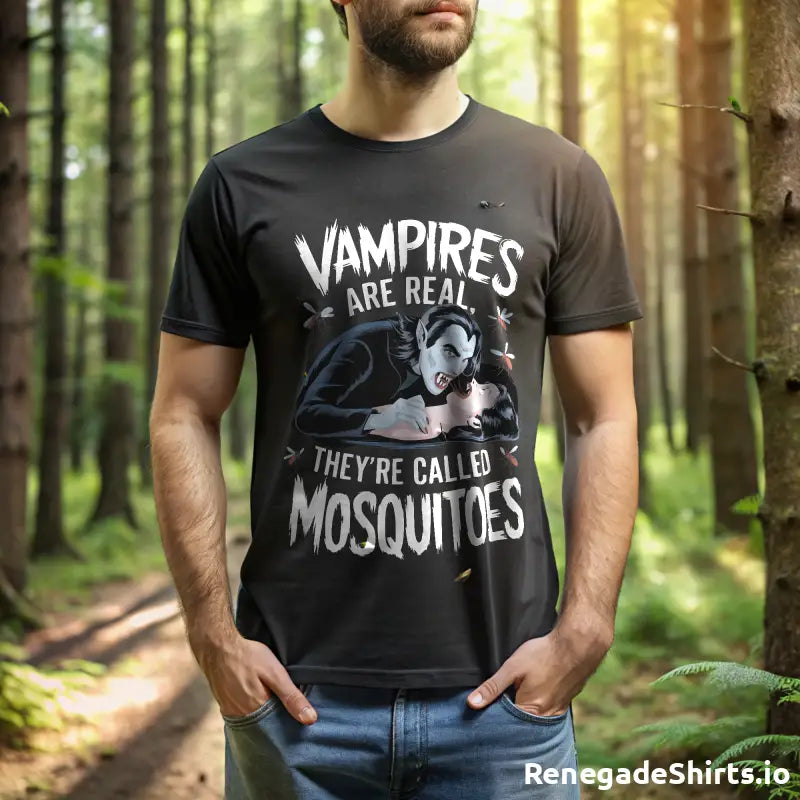 Vampires are real they're called Mosquitoes Tshirt - RenegadeShirts.io #